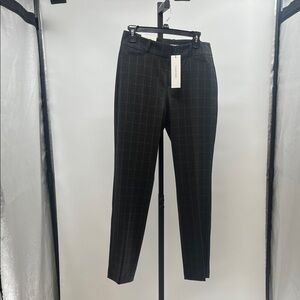 Calvin Klein Black Windowpane Trousers with Red Pinstripe